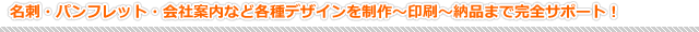 名刺・パンフレット・会社案内など各種デザインを制作〜印刷〜納品まで完全サポート! 名刺・パンフレット・会社案内など各種デザインを制作〜印刷〜納品まで完全サポート!